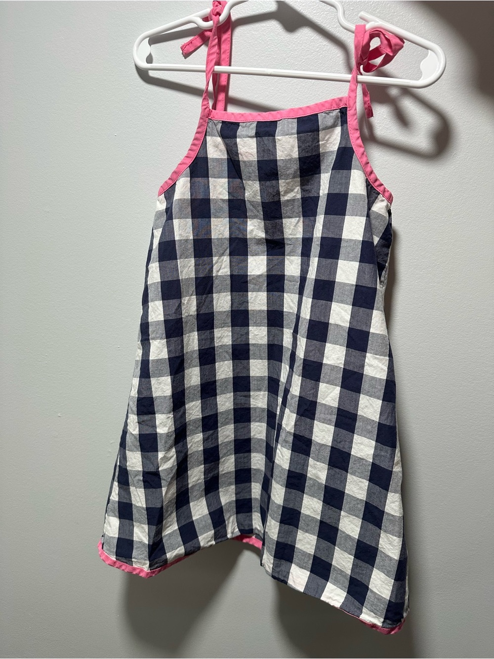 Hanna Andersson Gingham Check Pillowcase Dress Size 100 4T